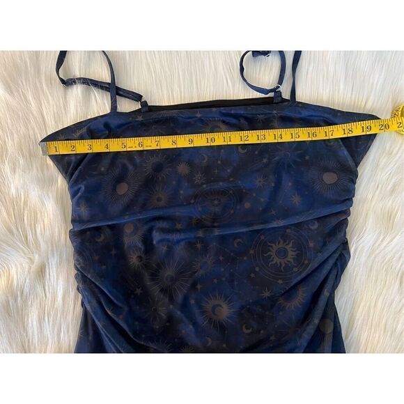 Cosmic Aura Celestial Ruched Cami Dress Plus Size 1 - Picture 6 of 8